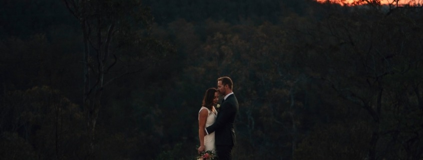 Prerston Peak Toowoomba Sunset Wedding Picture with Brisbane Celebrant