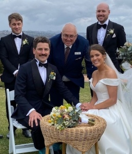 Sydney Marriage Celebrant, Michael Janz celebrating Brittany and James' North Head, Manly Wedding