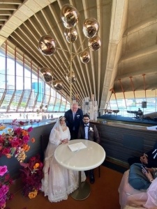 Sydney Marriage Celebrant, Michael Janz celebrating Sarah and Rohin's Bennalong, Sydney Opera House Wedding